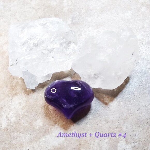 Amethyst Heart + Quartz Collection #4 - Tranquility, Focus & Stress Relief - Picture 2 of 10